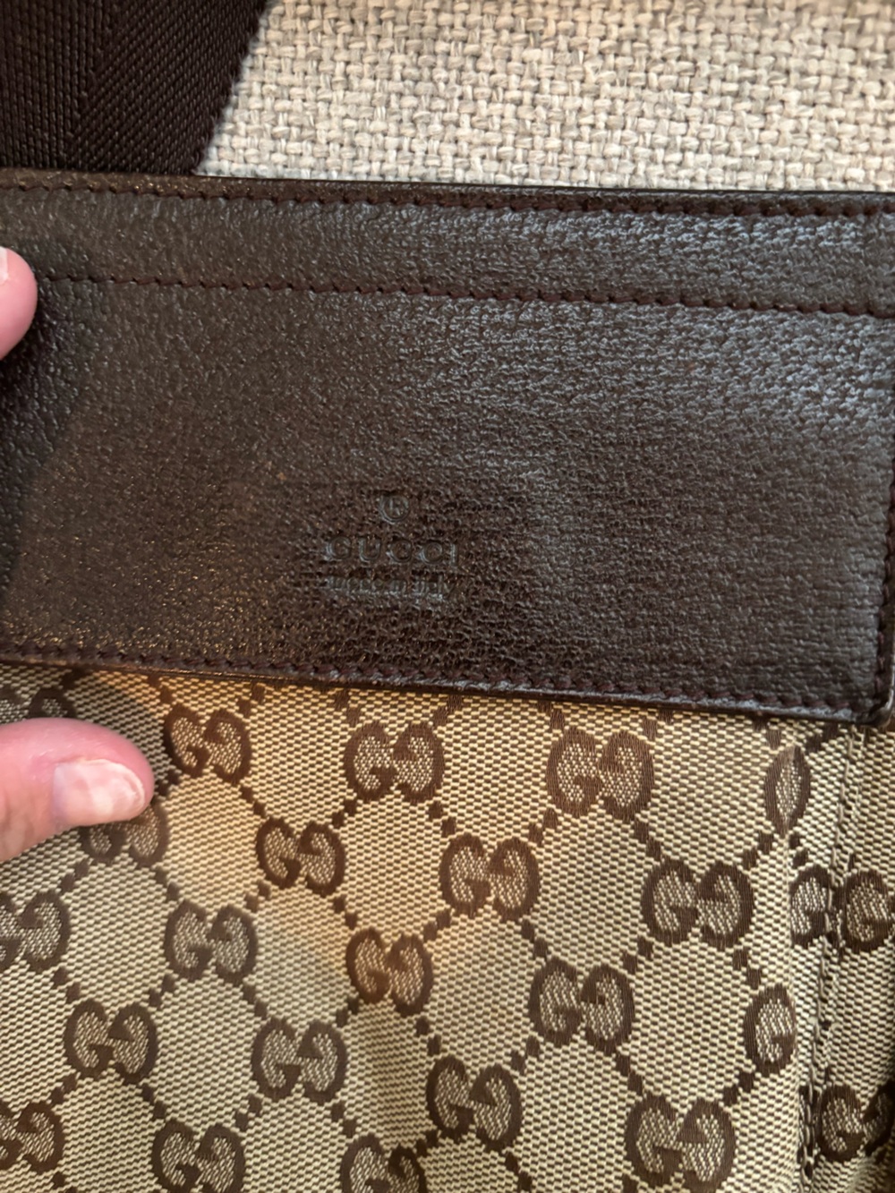 Vintage Gucci Beige & Brown GG Monogram Belt Bag - Picture 3 of 11